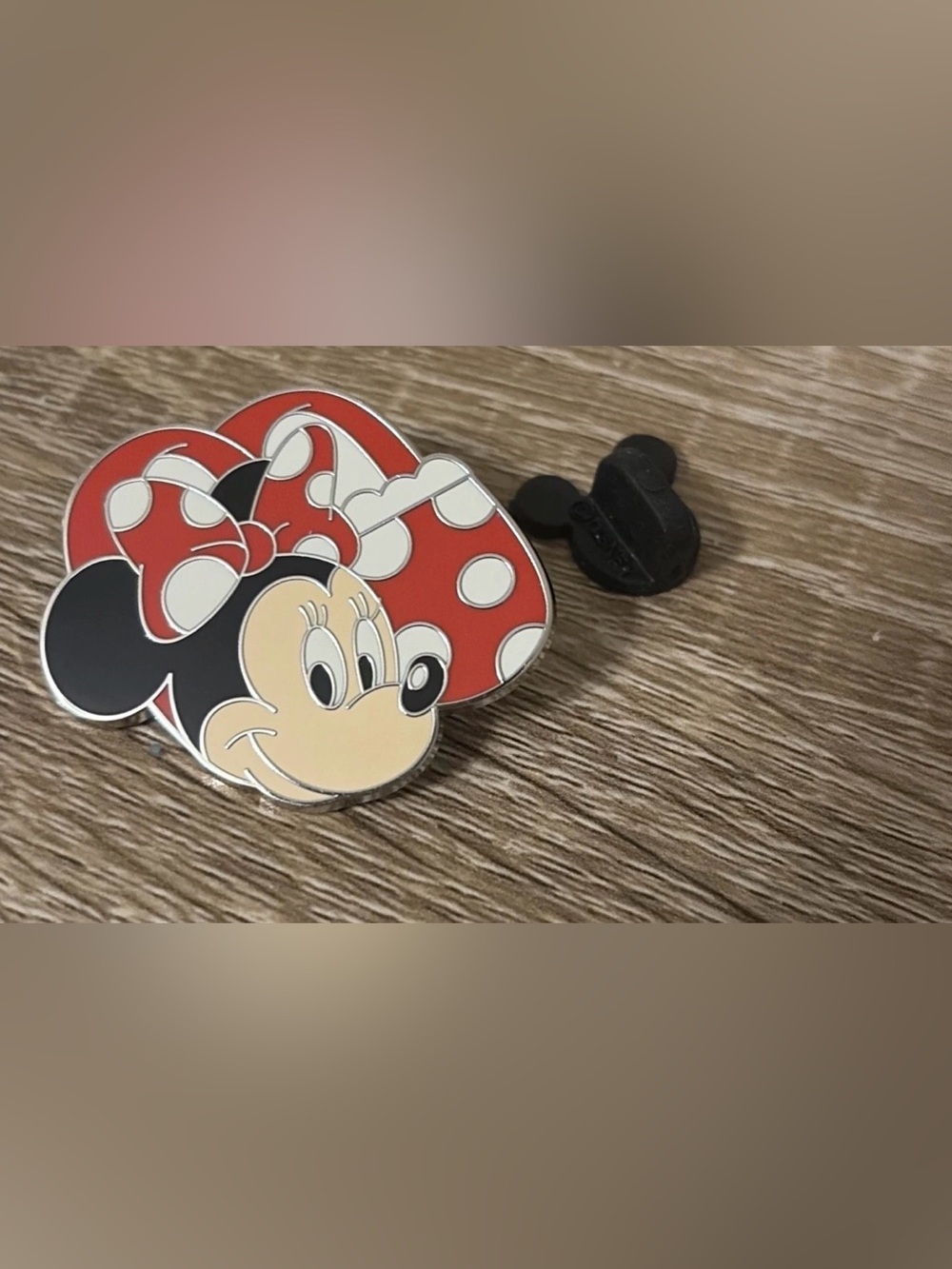 Disney Minnie Mouse Red and White Polka Dot Enamel Brooch
